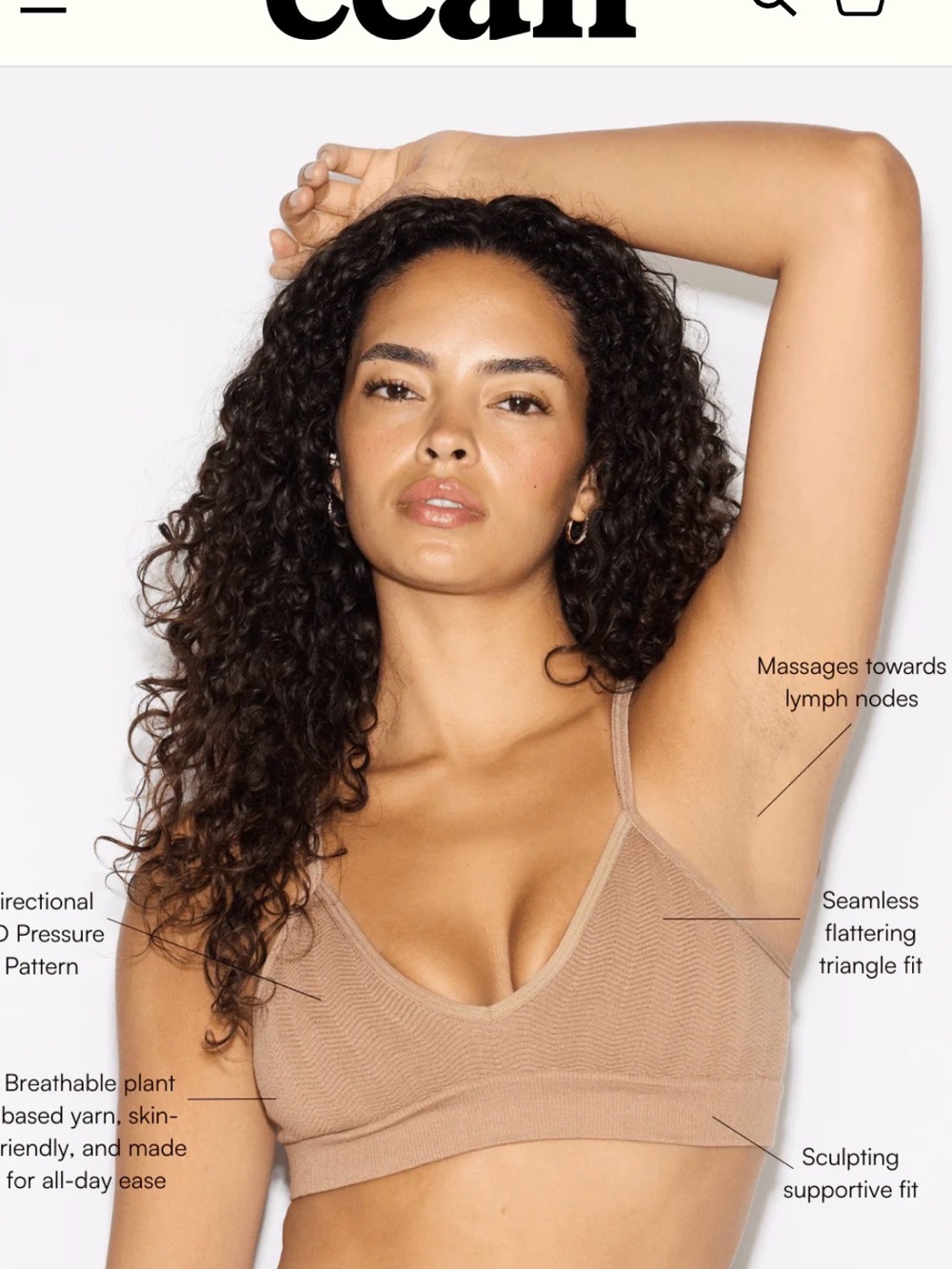Seamless Triangle Bralette in Tan